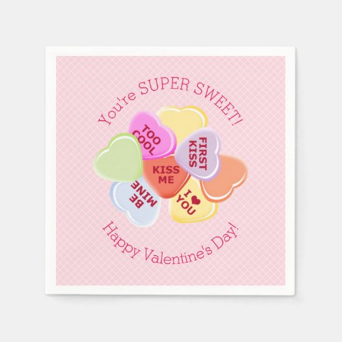 Sweet Hearts Valentines Candy Napkins