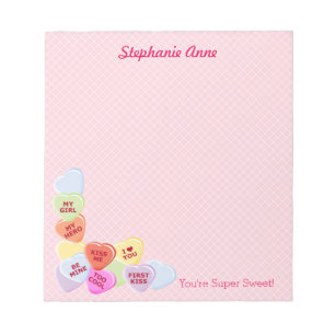 Sweet Hearts Valentines Candy Notepad