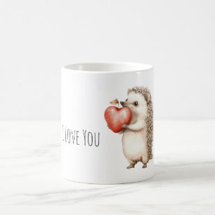 Sweet Hedgehog Love Heart Coffee Mug