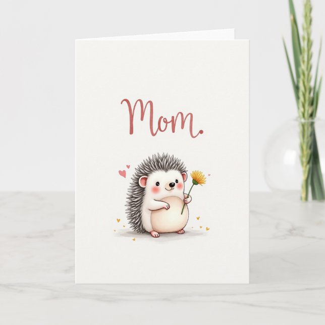 Sweet Hedgehog Mom Card (Front)