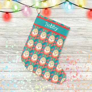 Sweet Hedgehogs and Gumdrops Large Christmas Stocking