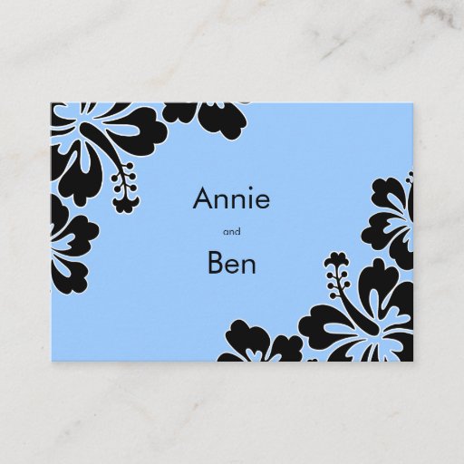 Customizable Sweet Hibiscus Wedding Directions Card Business Card