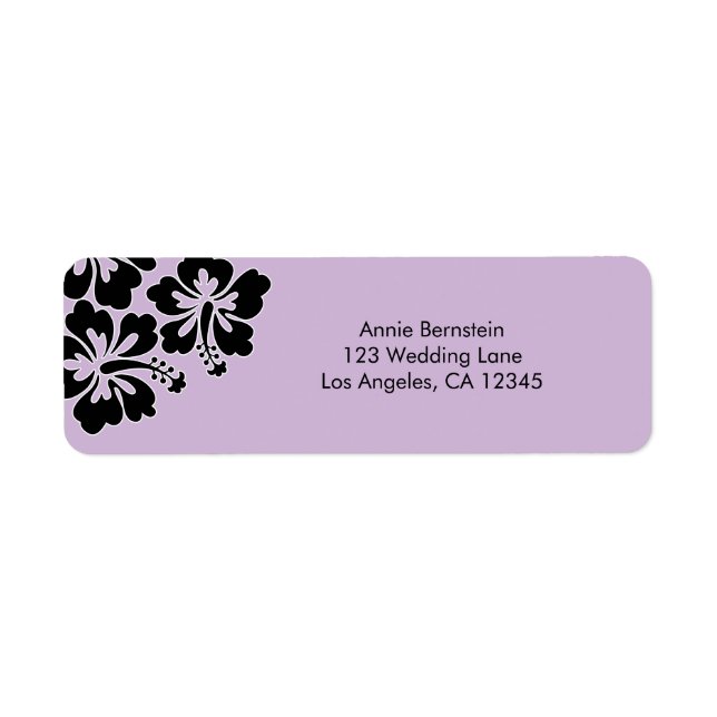 Sweet Hibiscus Wedding Return Address Label (Front)