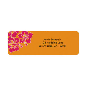 Sweet Hibiscus Wedding Return Address Label