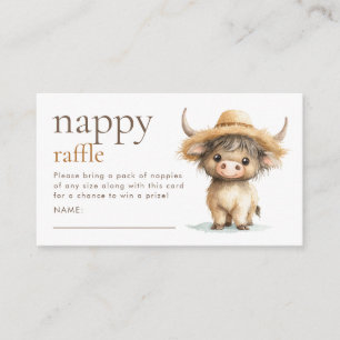 Sweet Highland Cow Nappy Raffle Baby Shower  Enclosure Card