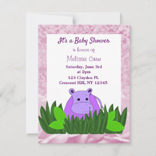 Sweet Hippo Baby Shower Invitation