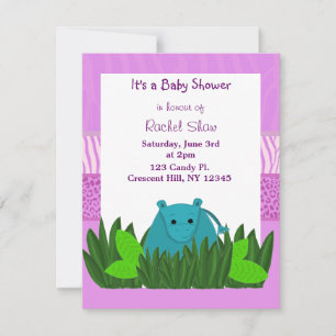 Sweet Hippo Baby Shower Invitation