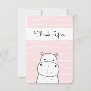 Sweet Hippo Thank You Card