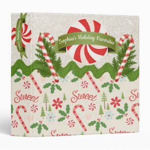 Sweet Holiday Favorite Recipe 3 Ring Binder