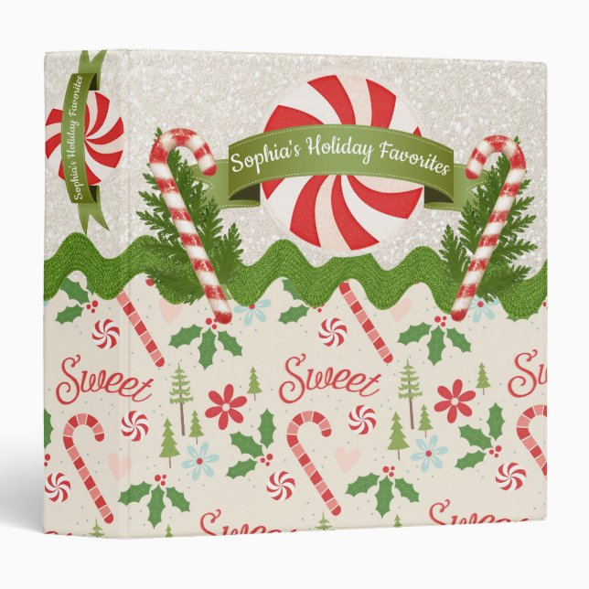 Sweet Holiday Favorite Recipe 3 Ring Binder (Front/Spine)