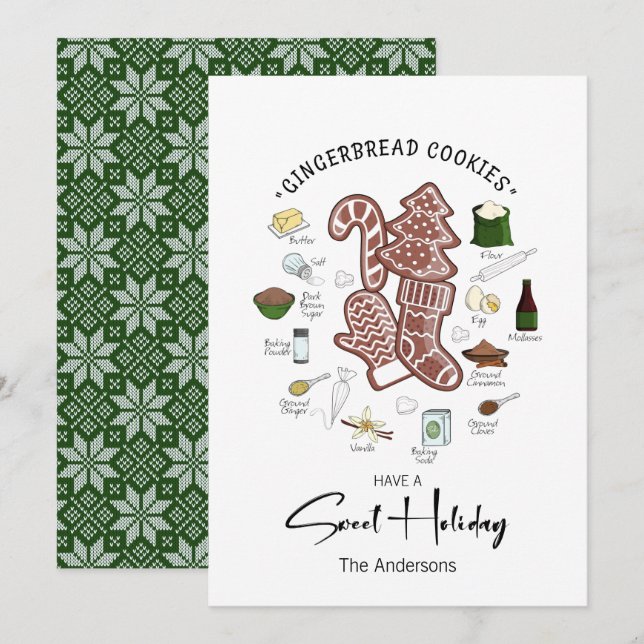 Sweet Holiday Gingerbread Holiday Card (Front/Back)