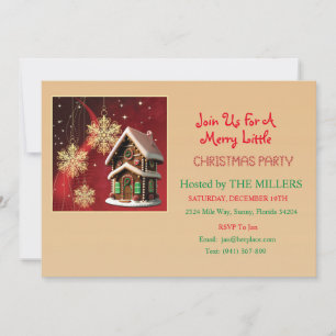 "Sweet Holiday Home" Christmas Party Invitation