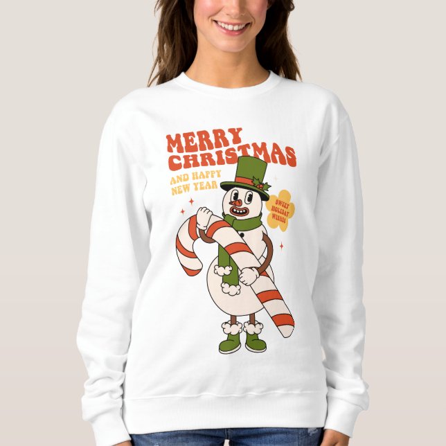 Sweet Holiday Wishes - A Candy Cane Christmas Sweatshirt (Front)