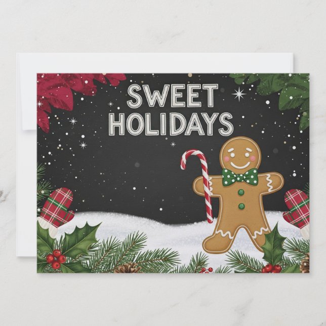 Sweet Holidays Christmas holiday greetings card (Front)