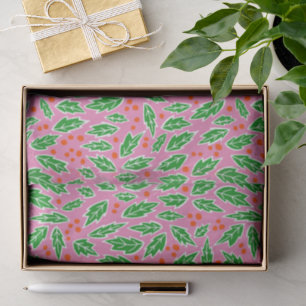 Sweet Holly Christmas Holiday Xmas Pattern Tissue Paper