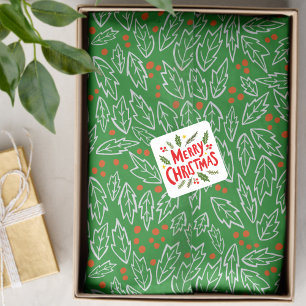 Sweet Holly Christmas Holiday Xmas Pattern Tissue Paper