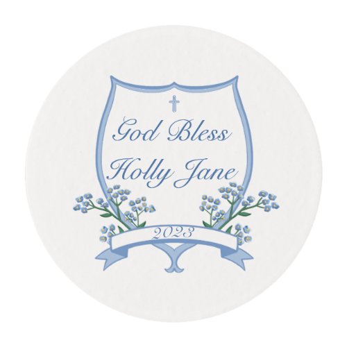Sweet  Holy Baptism First Communion Baby Girl Edible Frosting Rounds