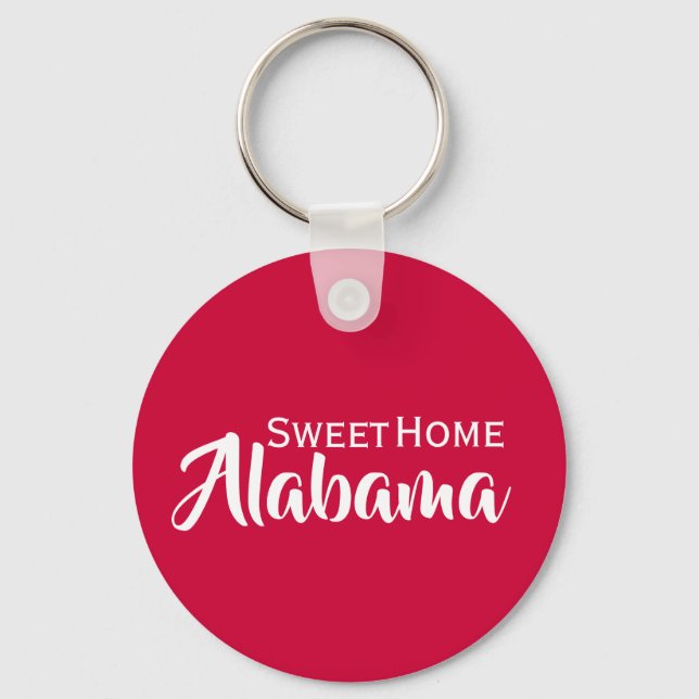 Sweet Home Alabama Crimson and White Keychain (Front)