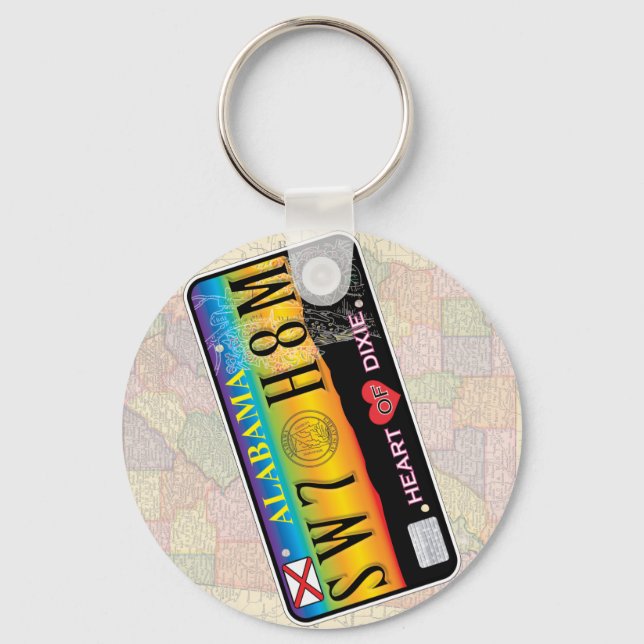 Sweet Home Alabama Keychain (Map Series) (Front)