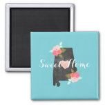 Sweet Home Alabama State Watercolor Floral &amp; Heart Magnet at Zazzle