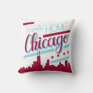sweet home chicago pillow case, throw pillow decor