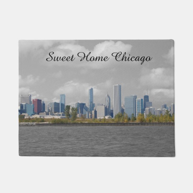 Sweet Home Chicago skyline doormat (Front)