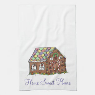 Sweet Home Housewarming Gift Gingerbread House Kitchen Towel