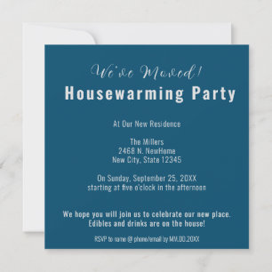 Sweet Home Housewarming Party, Ocean Blue Invite