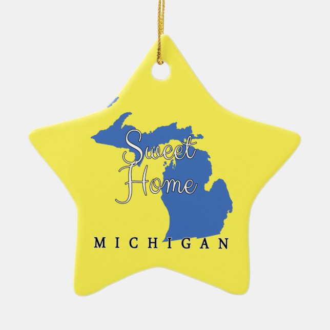 Sweet Home Michigan Ceramic Ornament (Front)