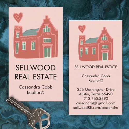 Sweet Home Modern Real Estate Broker Agent Realtor Business Card