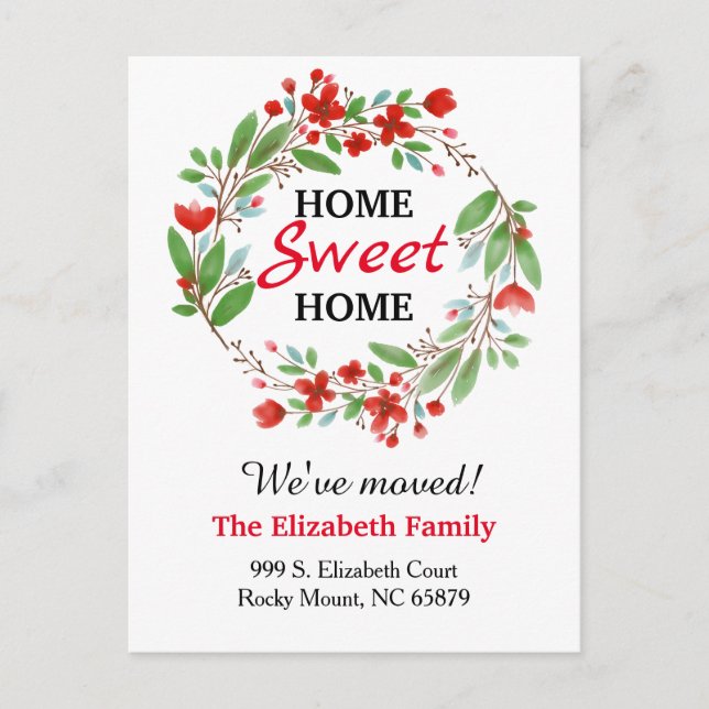 Sweet Home New Address Moving Announcement (Front)