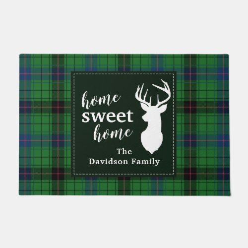 Sweet Home Tartan Clan Davidson Personalized Plaid Doormat