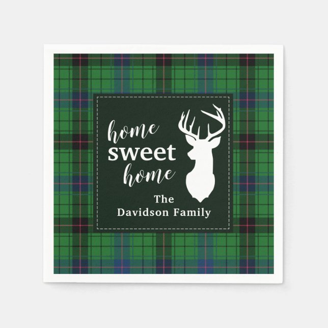 Sweet Home Tartan Davidson Personalized Plaid Napkins (Front)