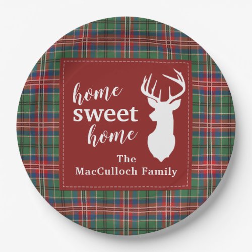 Sweet Home Tartan MacCulloch Personalized Plaid Paper Plates