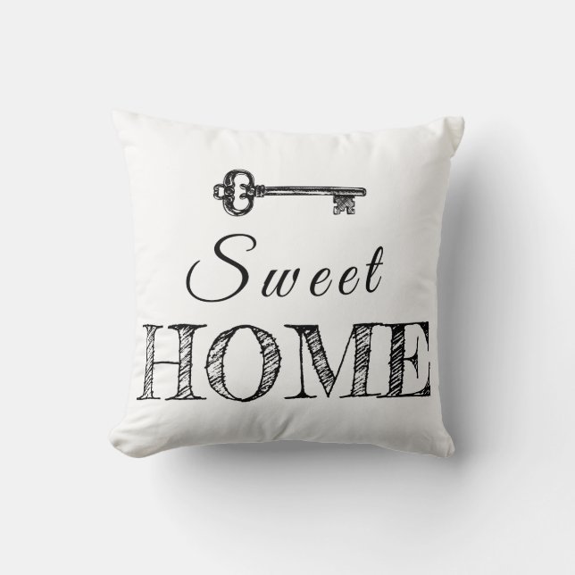 Sweet Home Throw Pillow (Front)
