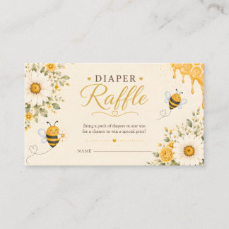 Sweet Honey Bee Baby Books Diaper Raffle Tickets Enclosure Card