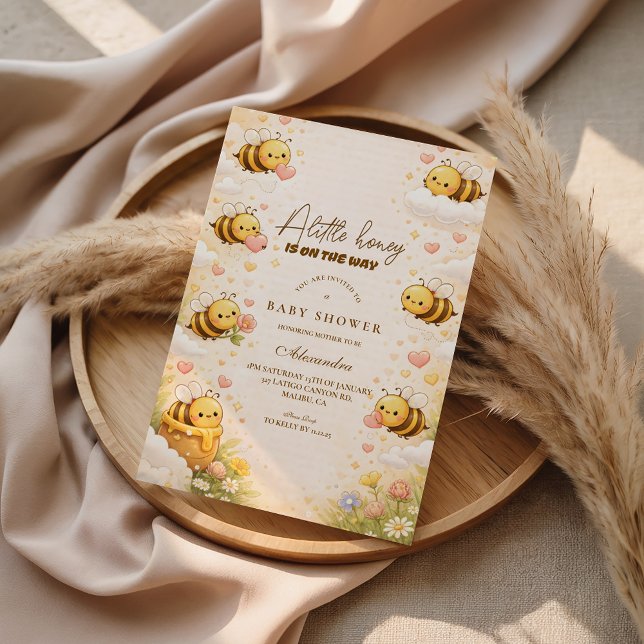 Sweet Honey Bee Baby Shower Invitation (Creator Uploaded)