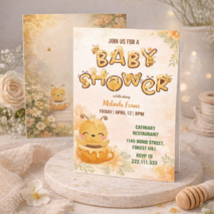 Sweet Honey Bee Baby Shower Invitation