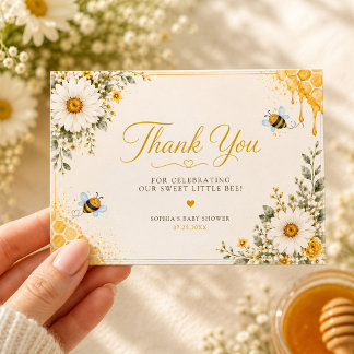 Sweet Honey Bee Baby Shower Thank You Card