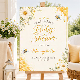 Sweet Honey Bee Baby Shower Welcome Sign