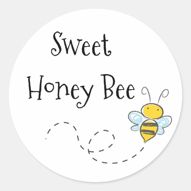 Sweet Honey Bee Classic Round Sticker (Front)