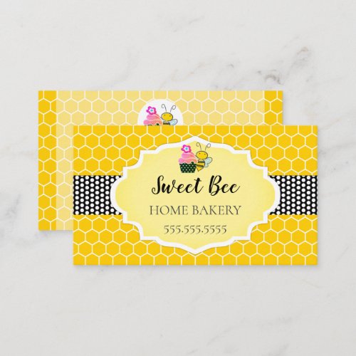 Sweet Honey Bee Cupcake Bakery Business Card