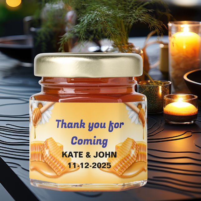Sweet Honey Bee Customizable Thank you Jar Favors (Creator Uploaded)