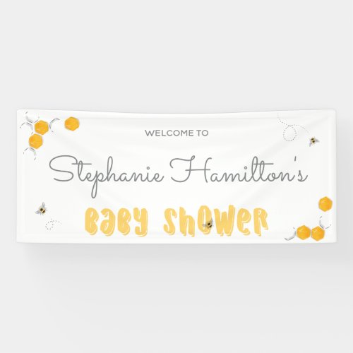 Sweet Honey Bee Gender Neutral Baby Shower Welcome Banner