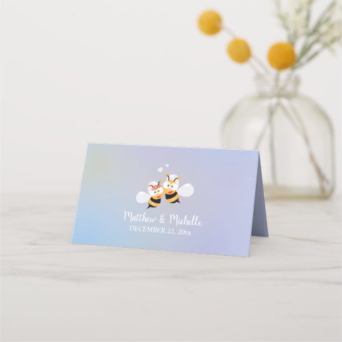 Sweet Honey Bee Meant To Be Couple Cute Wedding Place Card