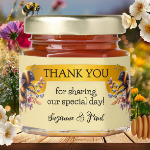 Sweet Honey Bee Thank You Wedding Honey Jar Favors