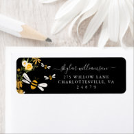 Sweet Honey Bee Watercolor Wildflowers Baby Shower Label
