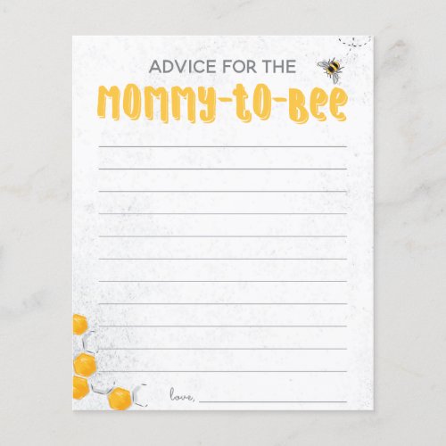Sweet Honey Bee Yellow Baby Shower Advice for Mom
