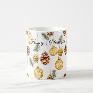 Sweet Honey Bees Pine Cones Coffee Mug