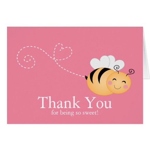 Sweet Honey Bumble Bee Thank You Note Card | Zazzle